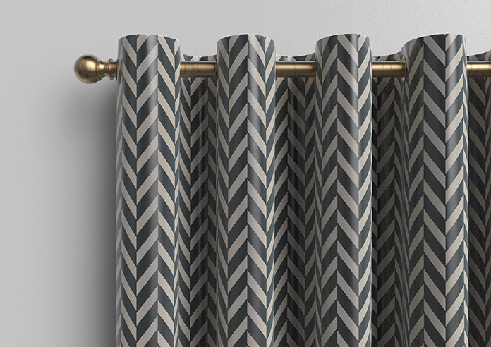 Chevron Stripe, Charcoal - Made to Measure Curtains - Image 12